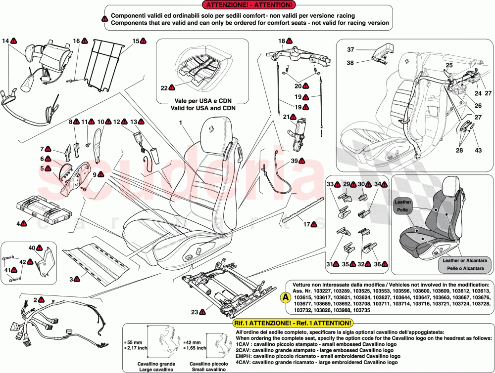 FRONT SEAT - SEAT BELTS of Ferrari Ferrari California (2012-2014)
