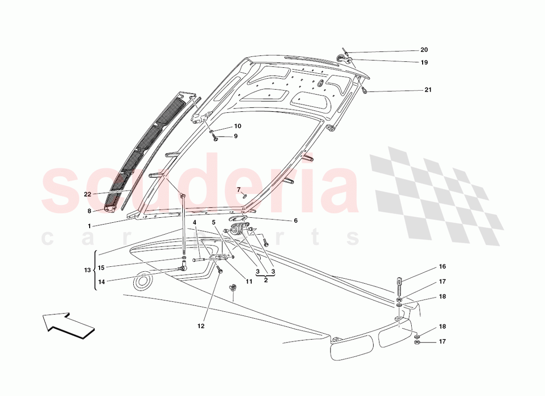 Engine Bonnet of Ferrari Ferrari 430 Challenge (2006)