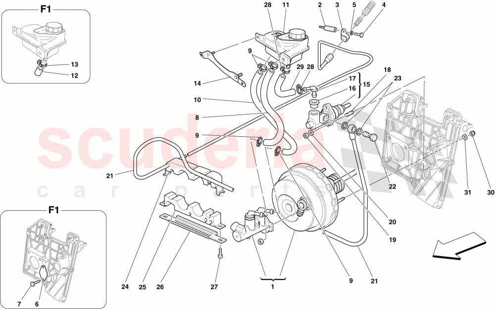 HYDRAULIC BRAKE AND CLUTCH CONTROLS of Ferrari Ferrari 430 Spider