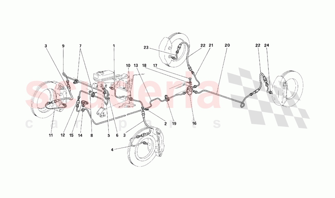 Brake system -Valid for USA- of Ferrari Ferrari F40