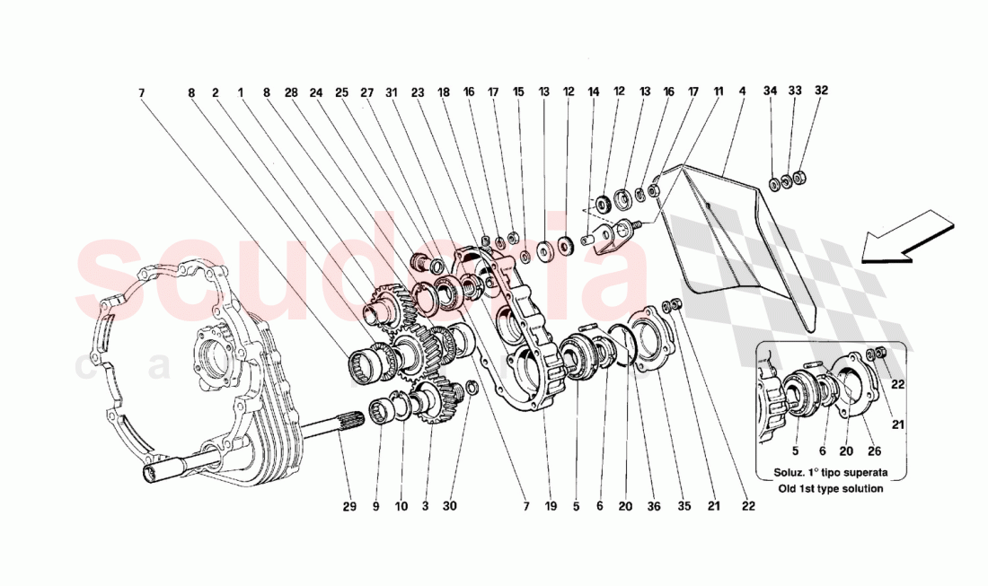 Gearbox transmission of Ferrari Ferrari 512 TR