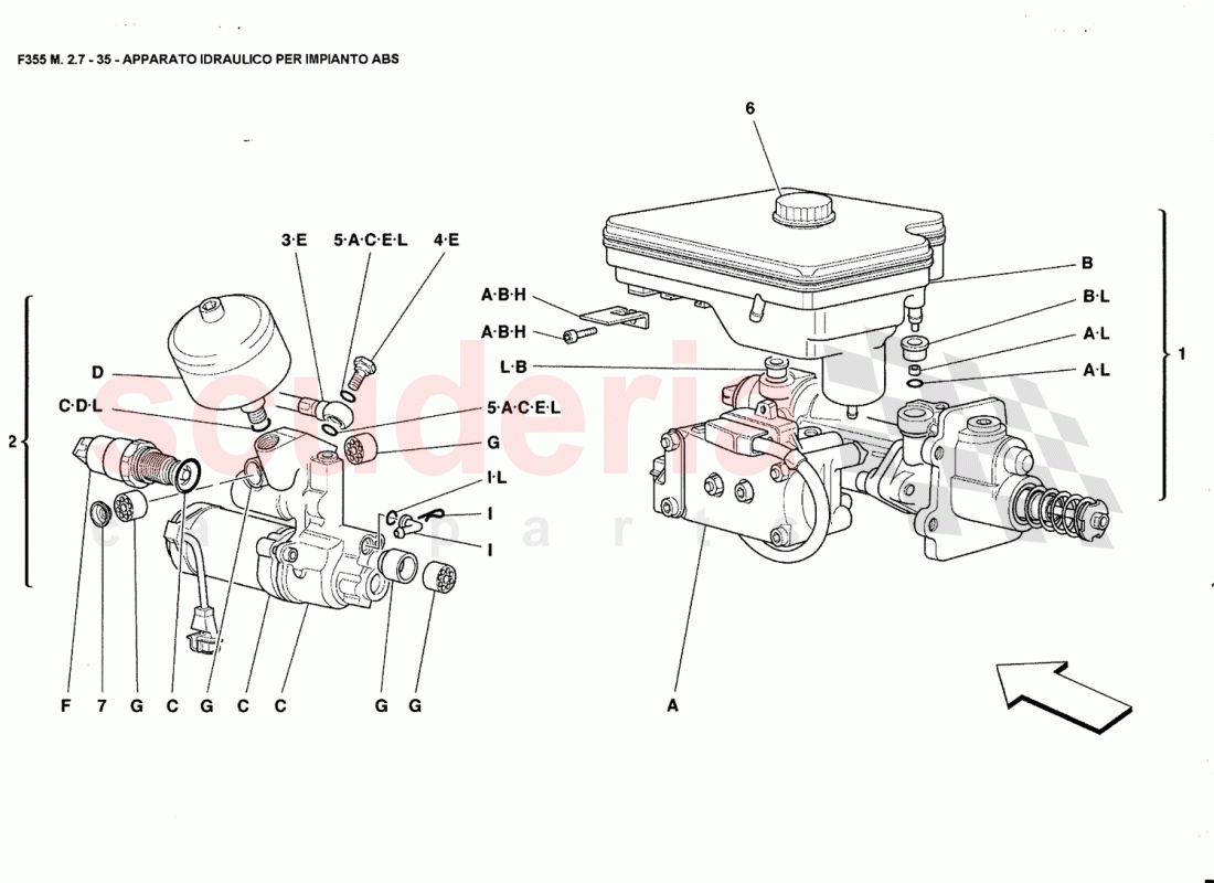 HYDRAULIC SYSTEM FOR ABS of Ferrari Ferrari 355 (2.7 Motronic)