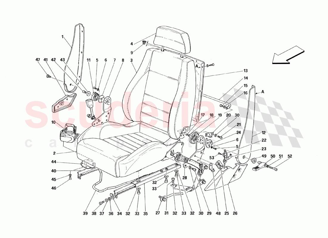 SeaTS and Safety Belts -Valid for Cars With Passive Safety Belts - Valid From Car Ass. Nr. 5298 of Ferrari Ferrari 348 TB (1993)