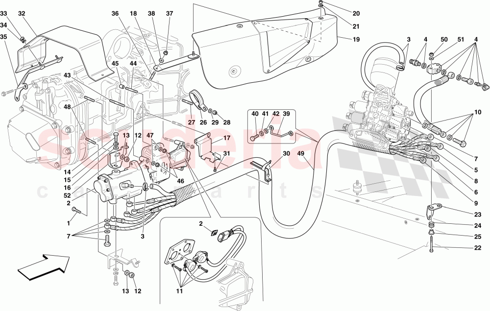 F1 GEARBOX AND CLUTCH HYDRAULIC CONTROL -Applicable for F1- of Ferrari Ferrari 430 Spider