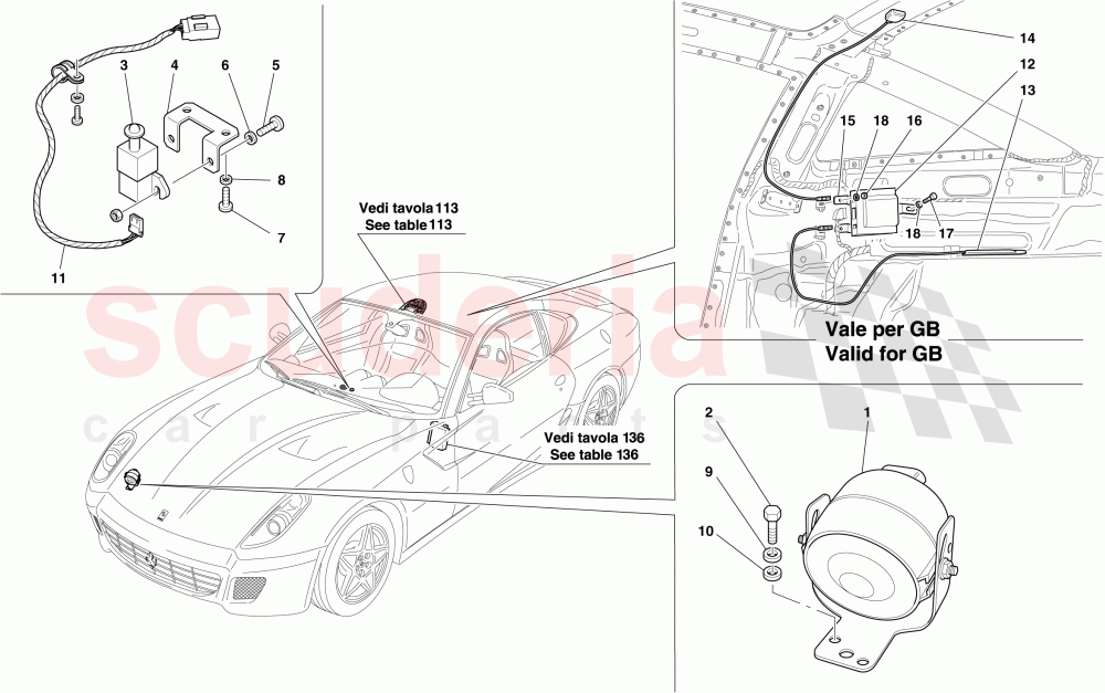 ANTITHEFT SYSTEM ECUs AND DEVICES of Ferrari Ferrari 599 GTB Fiorano