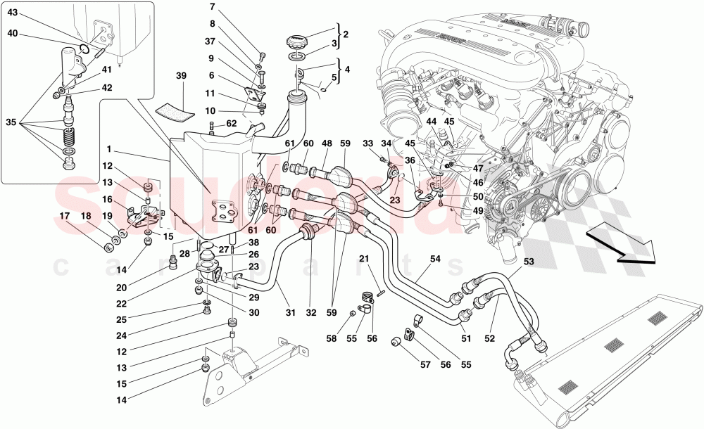 LUBRICATION SYSTEM - TANK of Ferrari Ferrari 599 SA Aperta