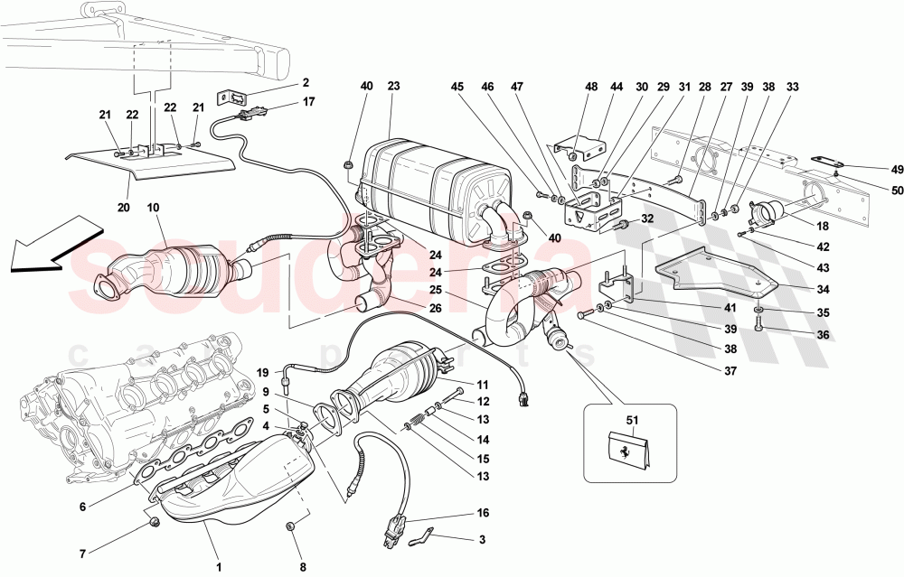 RACING EXHAUST SYSTEM of Ferrari Ferrari 430 Scuderia Spider 16M