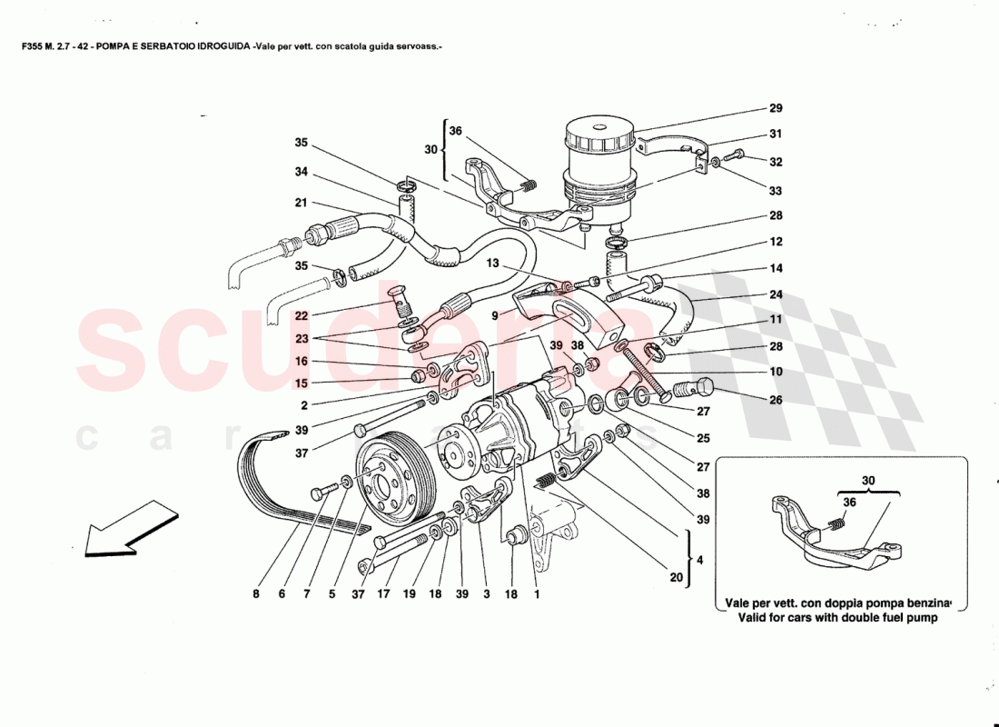 HYDRAULIC STEERING PUMP -Valid far steering bax with pawer steering cars- of Ferrari Ferrari 355 (2.7 Motronic)