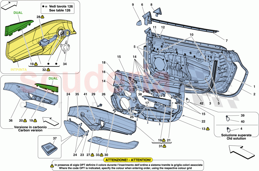 DOORS - SUBSTRUCTURE AND TRIM of Ferrari Ferrari 488 GTB