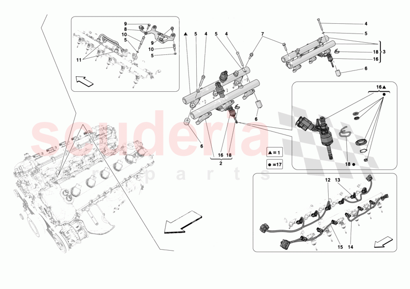 INJECTOR PIPES of Ferrari Ferrari 12Cilindri