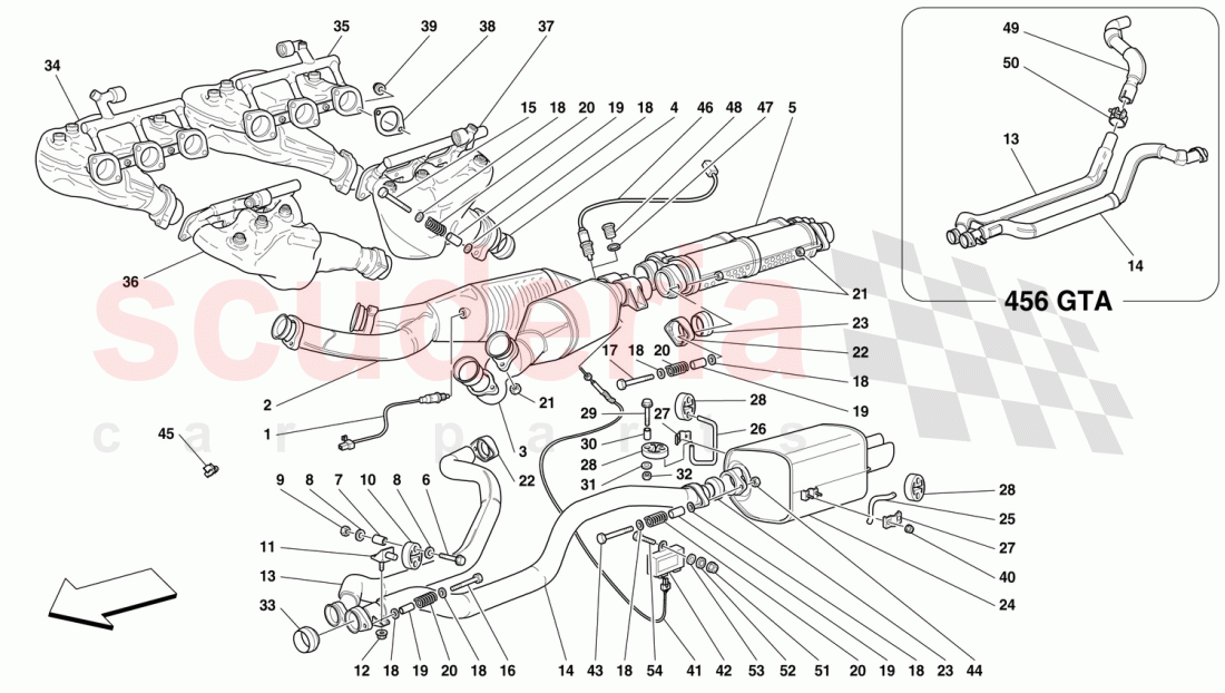 EXHAUST SYSTEM of Ferrari Ferrari 456 GT/GTA