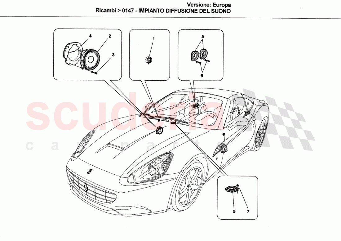 SOUND DIFFUSION SYSTEM of Ferrari Ferrari California (2008-2011)