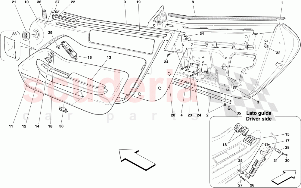 DOORS - SUBSTRUCTURE AND TRIM of Ferrari Ferrari 599 GTB Fiorano