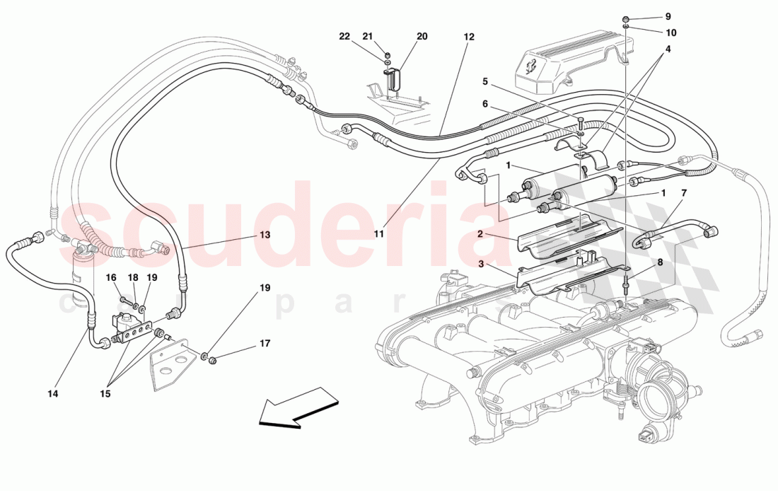 FUEL COOLING SYSTEM -Valid for USA M.Y. 2000, USA M.Y. 2001, CDN M.Y. 2000 and CDN M.Y. 2001- of Ferrari Ferrari 456 M GT/GTA