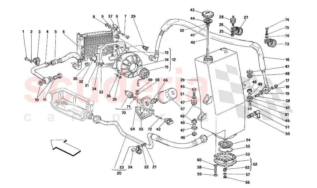 LUBRICATION SYSTEM of Ferrari Ferrari 348 (2.7 Motronic)