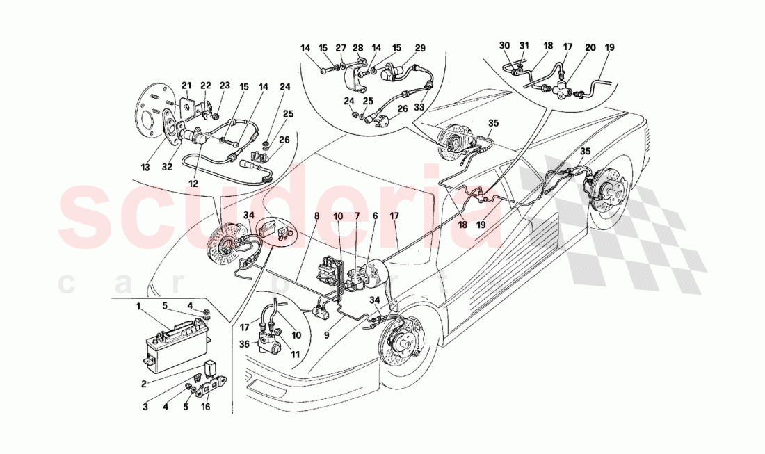 Braking system -Valid for cars with ABS- of Ferrari Ferrari 512 TR