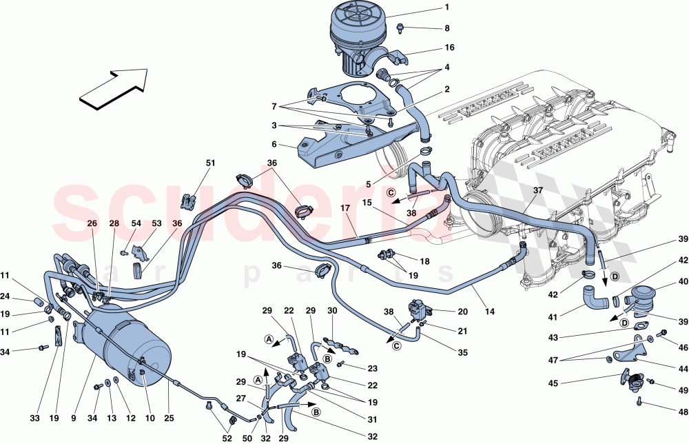 SECONDARY AIR SYSTEM of Ferrari Ferrari 458 Spider