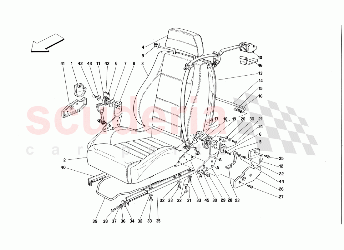 SeaTS and Safety Belts - Not for Cars With Passive Safety Belts - Valid Till Car Ass. Nr. 5277 of Ferrari Ferrari 348 TS (1993)