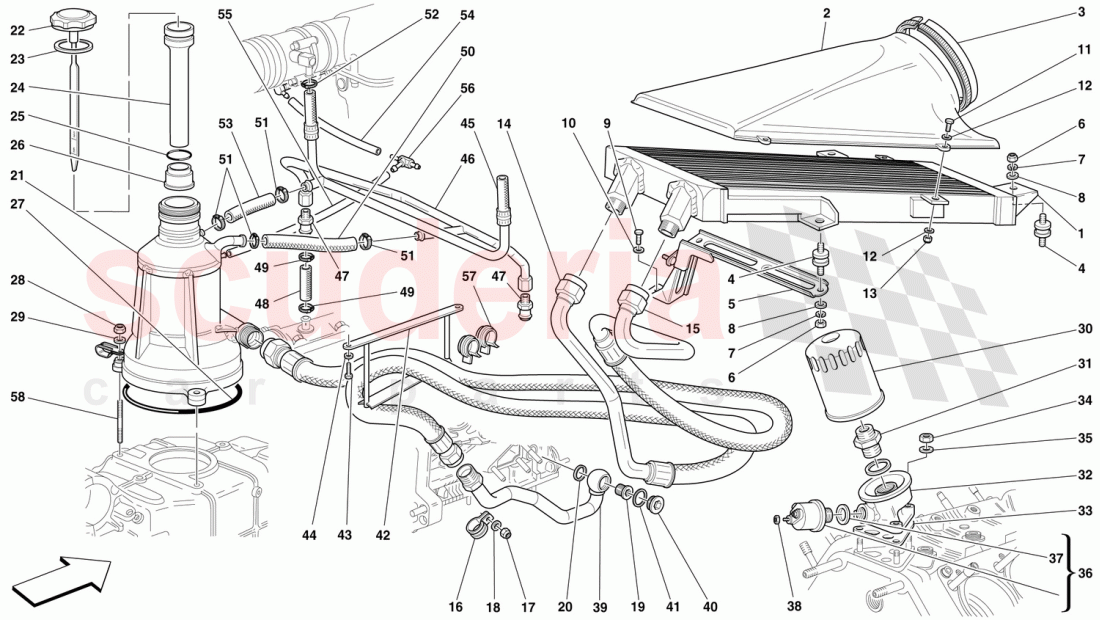 LUBRICATION SYSTEM AND BLOW-BY SYSTEM of Ferrari Ferrari 360 Challenge (2000)