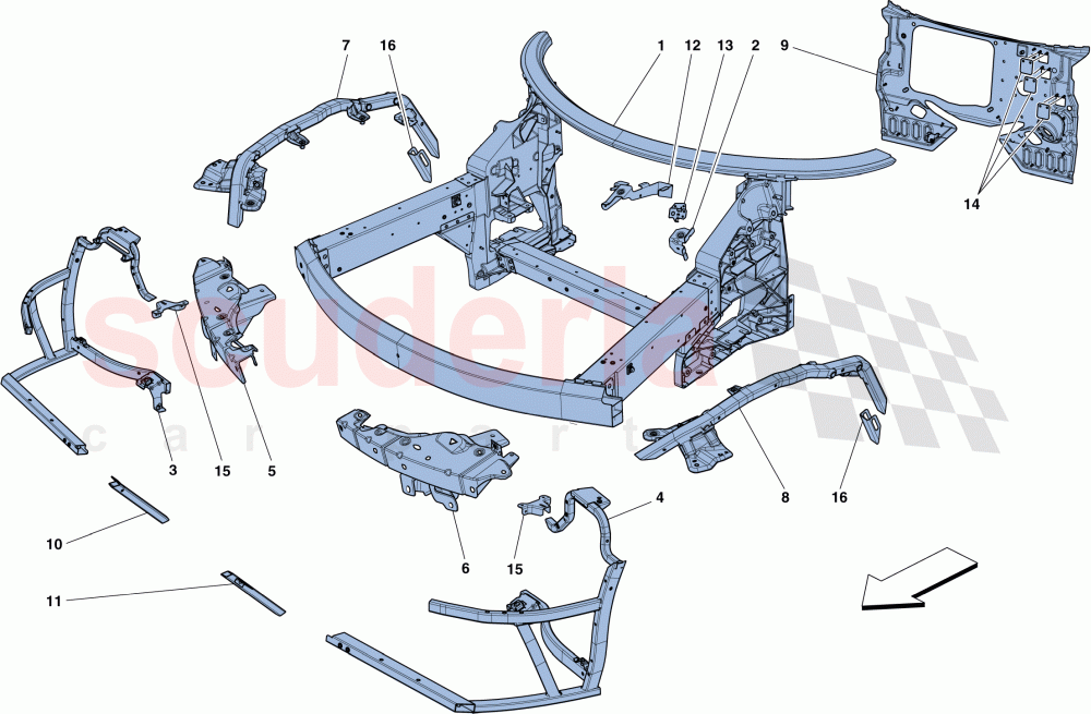 CHASSIS - COMPLETE FRONT STRUCTURE AND PANELS of Ferrari Ferrari 458 Speciale