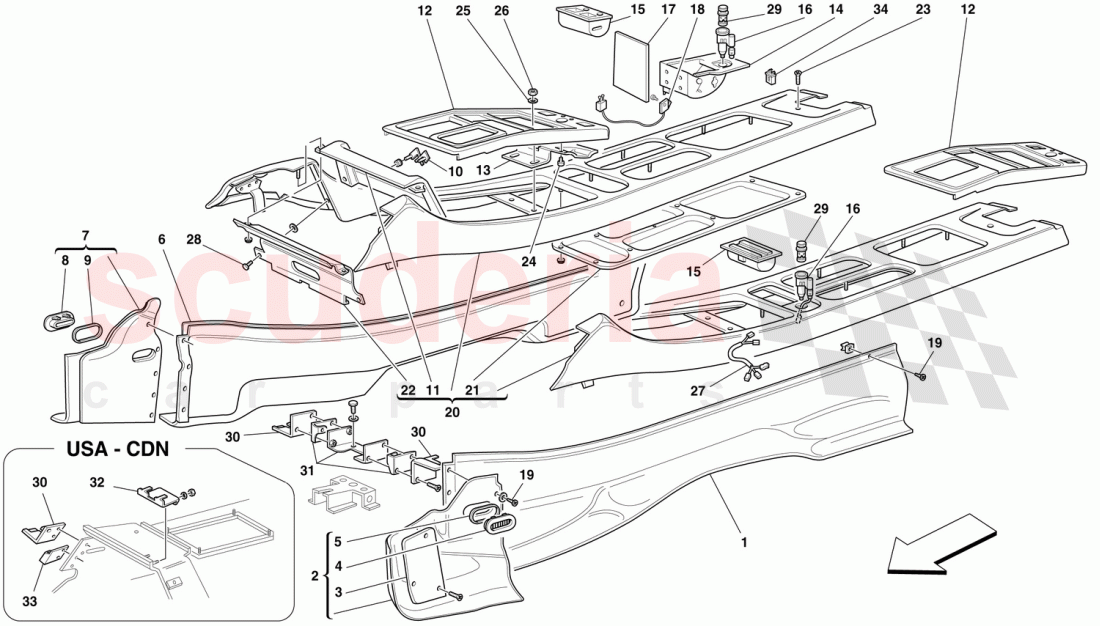 TUNNEL - UPHOLSTERY AND ACCESSORIES of Ferrari Ferrari 456 GT/GTA