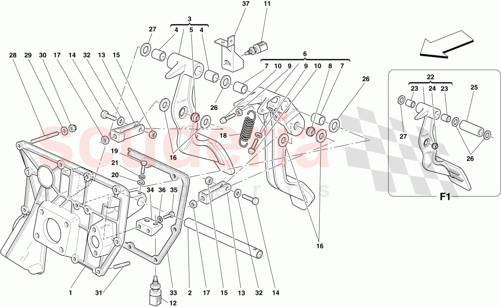 PEDAL BOARD -Applicable for GD- of Ferrari Ferrari 430 Spider