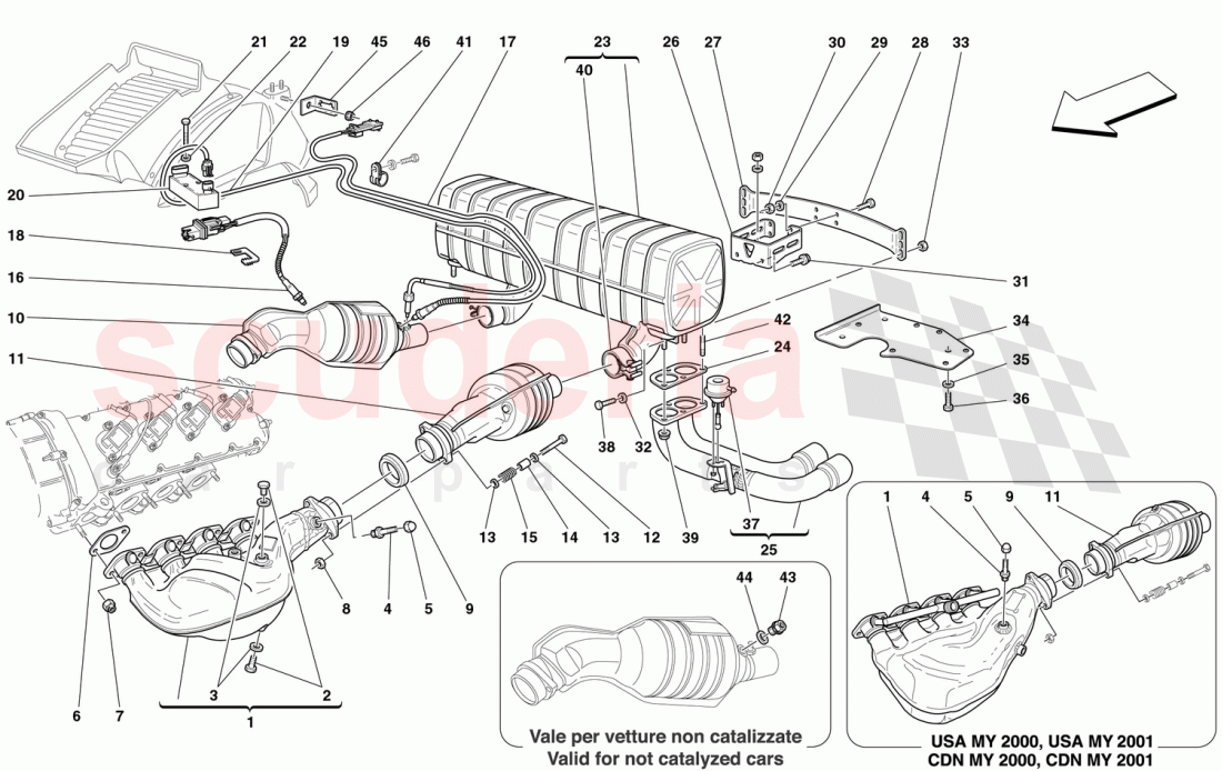 EXHAUST SYSTEM of Ferrari Ferrari 360 Spider
