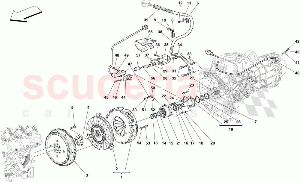 CLUTCH AND CONTROLS -Applicable for F1- of Ferrari Ferrari 430 Coupe