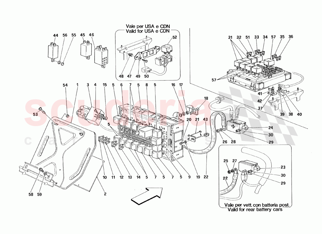 Electrical Boards of Ferrari Ferrari 348 TB (1993)