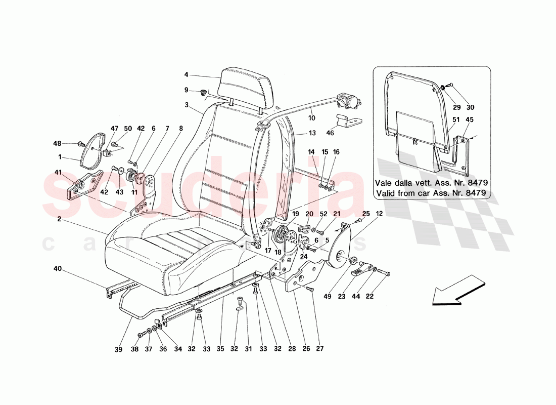 SeaTS and Safety Belts - Not for Cars With Passive Safety Belts - Valid Till Car Ass. Nr. 5278 of Ferrari Ferrari 348 TS (1993)