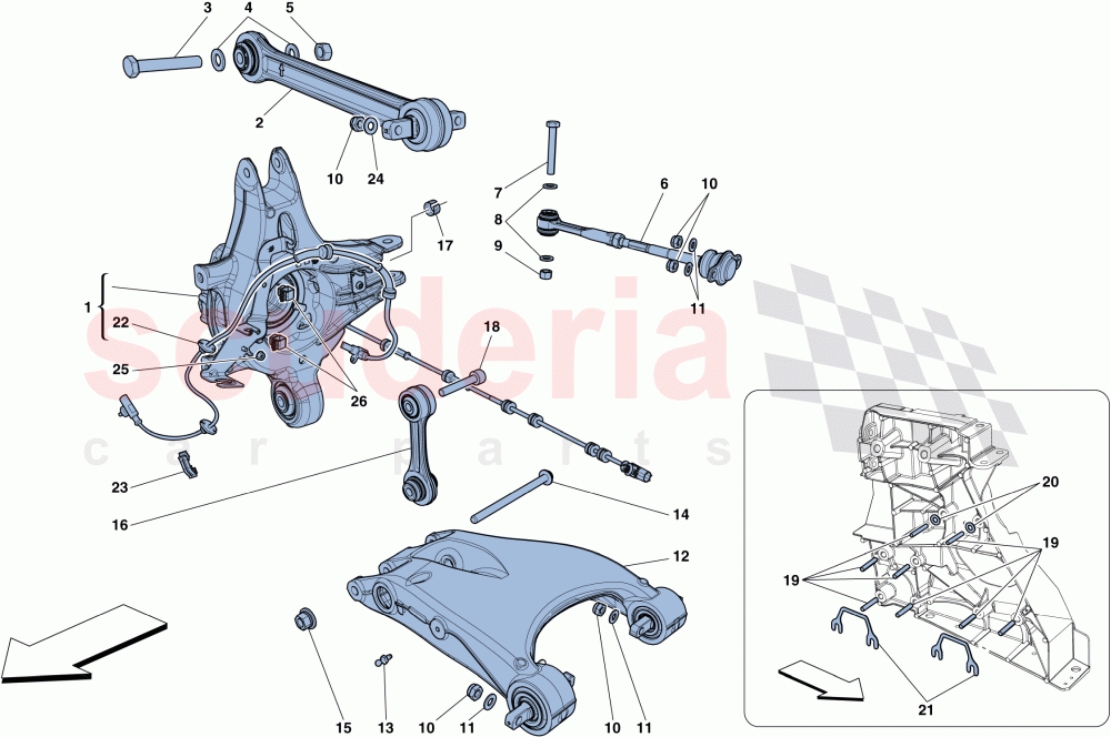 REAR SUSPENSION - ARMS of Ferrari Ferrari 488 Spider