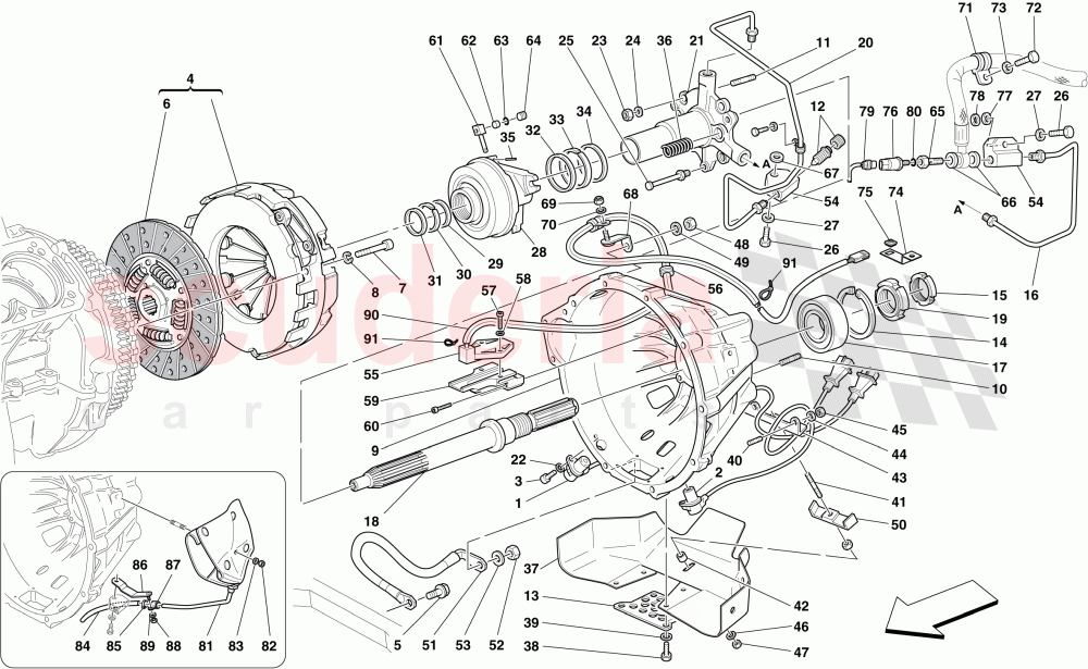 CLUTCH AND CONTROLS -Applicable for F1- of Ferrari Ferrari 612 Scaglietti