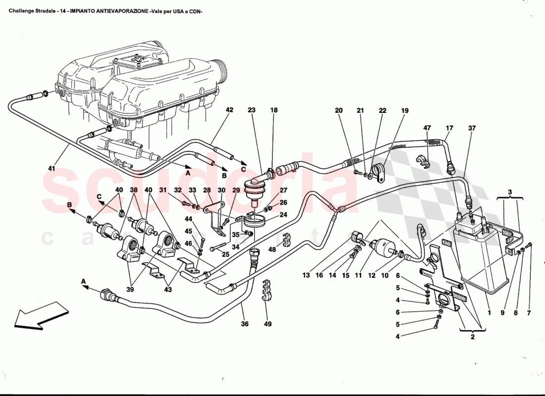 ANTIEVAPORATION DEVICE -Valid for USA and CDN- of Ferrari Ferrari 360 Challenge Stradale