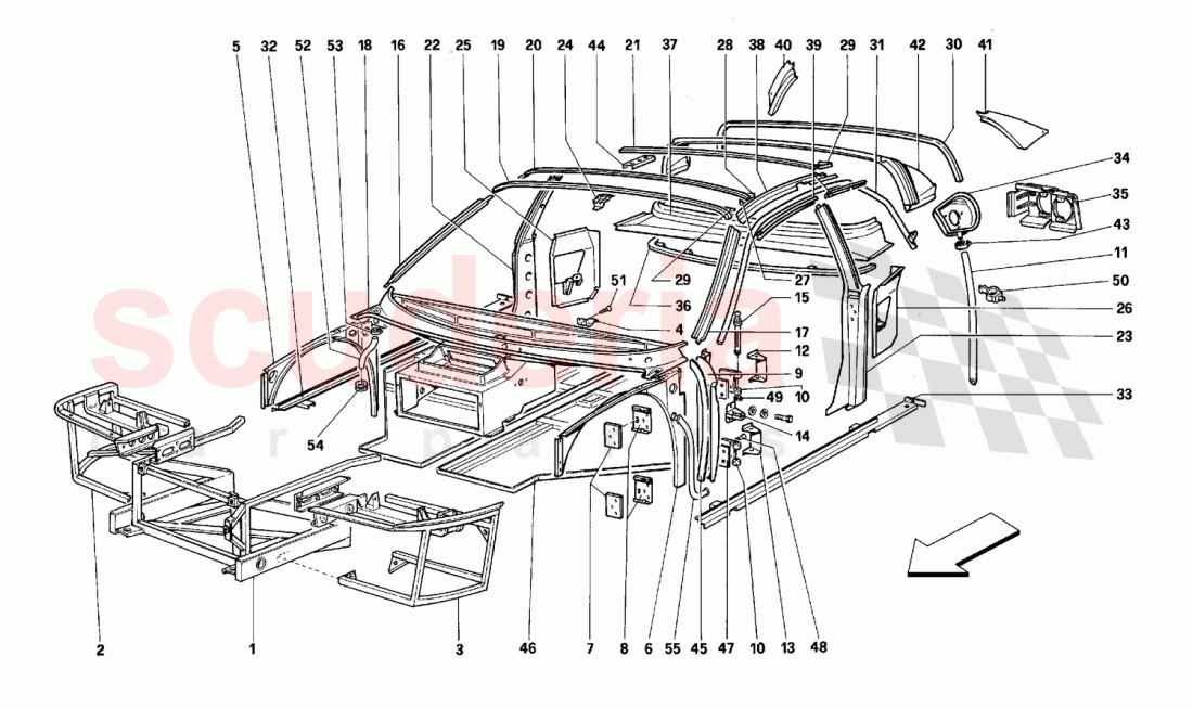Body - Internal components of Ferrari Ferrari 512 M