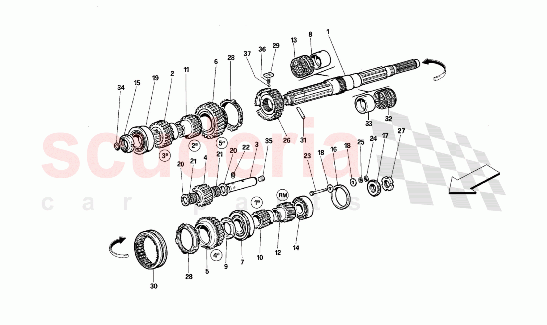 Main shaft gears of Ferrari Ferrari 512 M