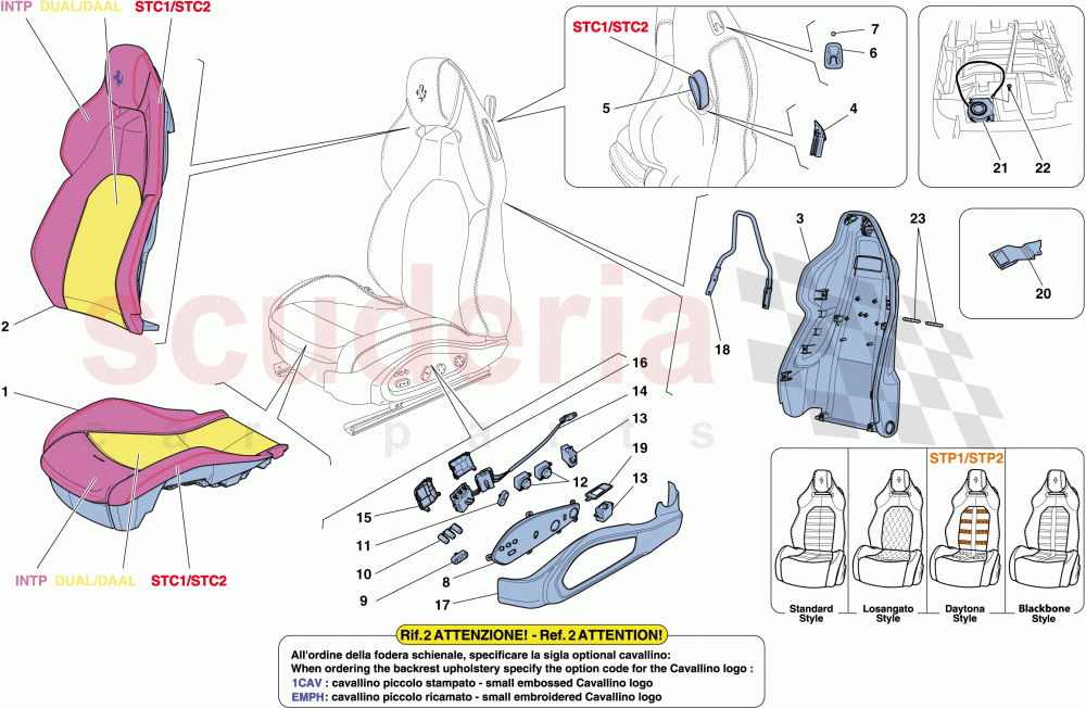 FRONT SEAT - TRIM AND ACCESSORIES of Ferrari Ferrari California T
