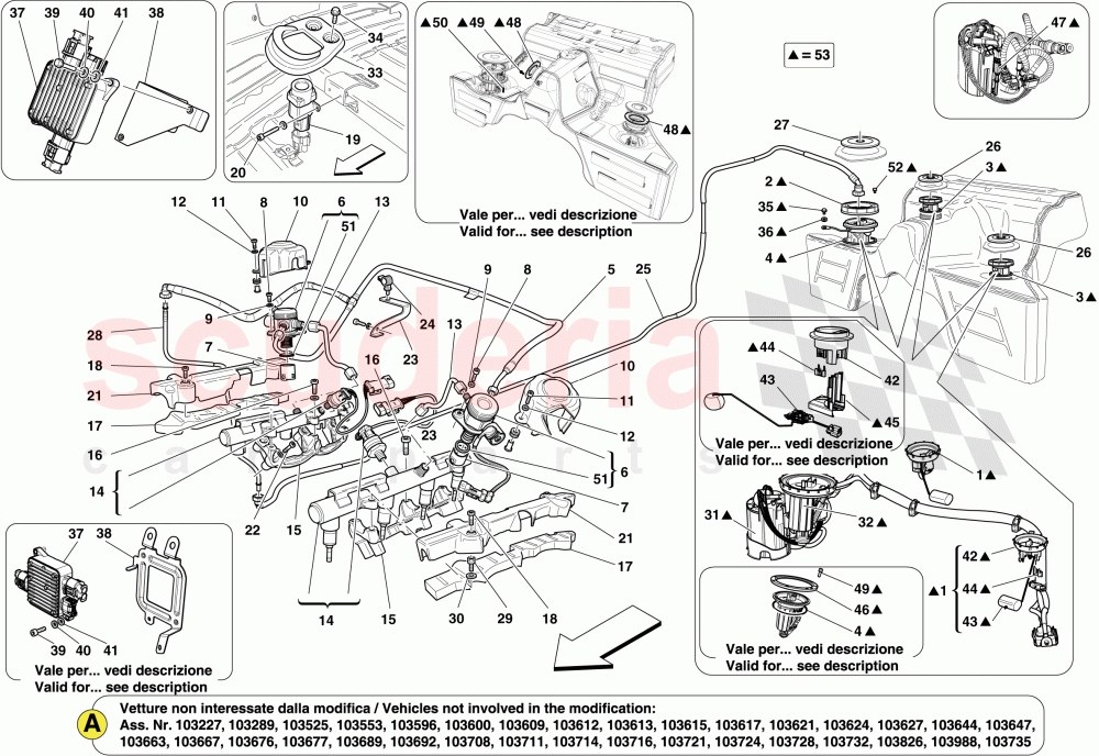 FUEL PUMP AND CONNECTOR PIPES of Ferrari Ferrari California (2012-2014)