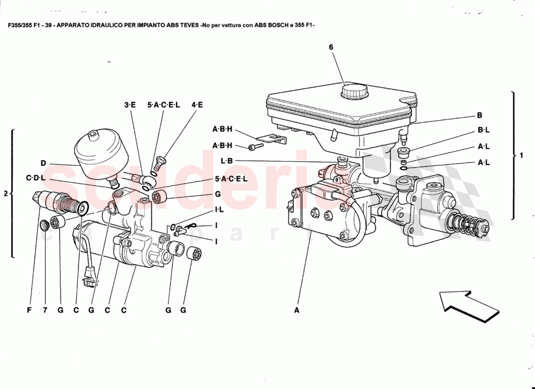 HYDRAULIC SYSTEM FOR ABS TEVES -Not for ABS BOSCH and 355F1 cars- of Ferrari Ferrari 355 (5.2 Motronic)