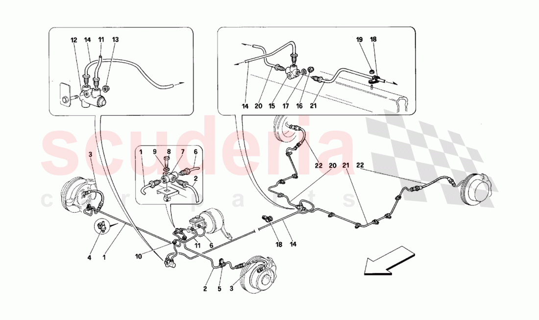Braking system -Not for cars with ABS- of Ferrari Ferrari 512 TR