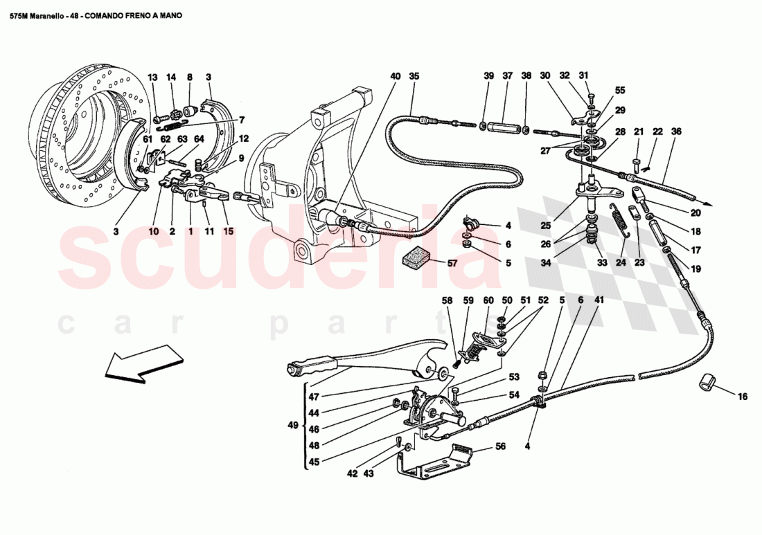 HAND-BRAKE CONTROL of Ferrari Ferrari 575M Maranello