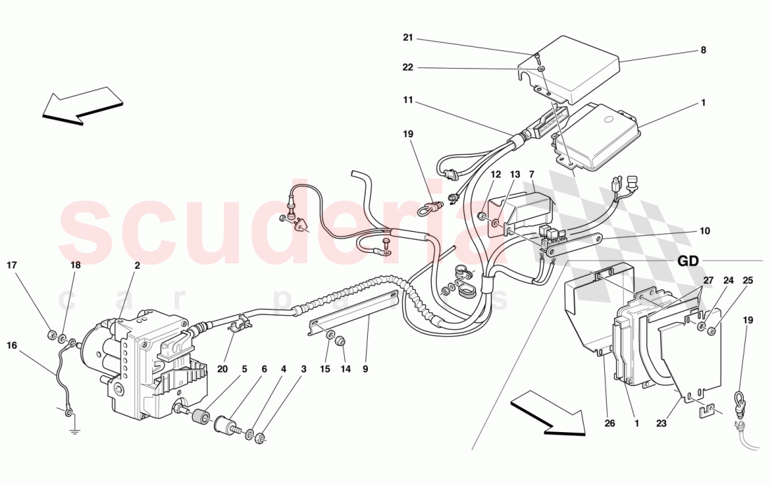 CONTROL UNIT AND HYDRAULIC EQUIPMENT FOR ABS/ASR SYSTEM of Ferrari Ferrari 550 Barchetta