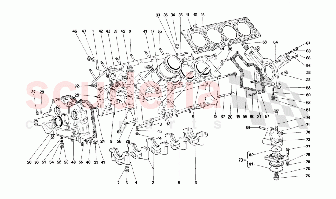 Engine block of Ferrari Ferrari F40