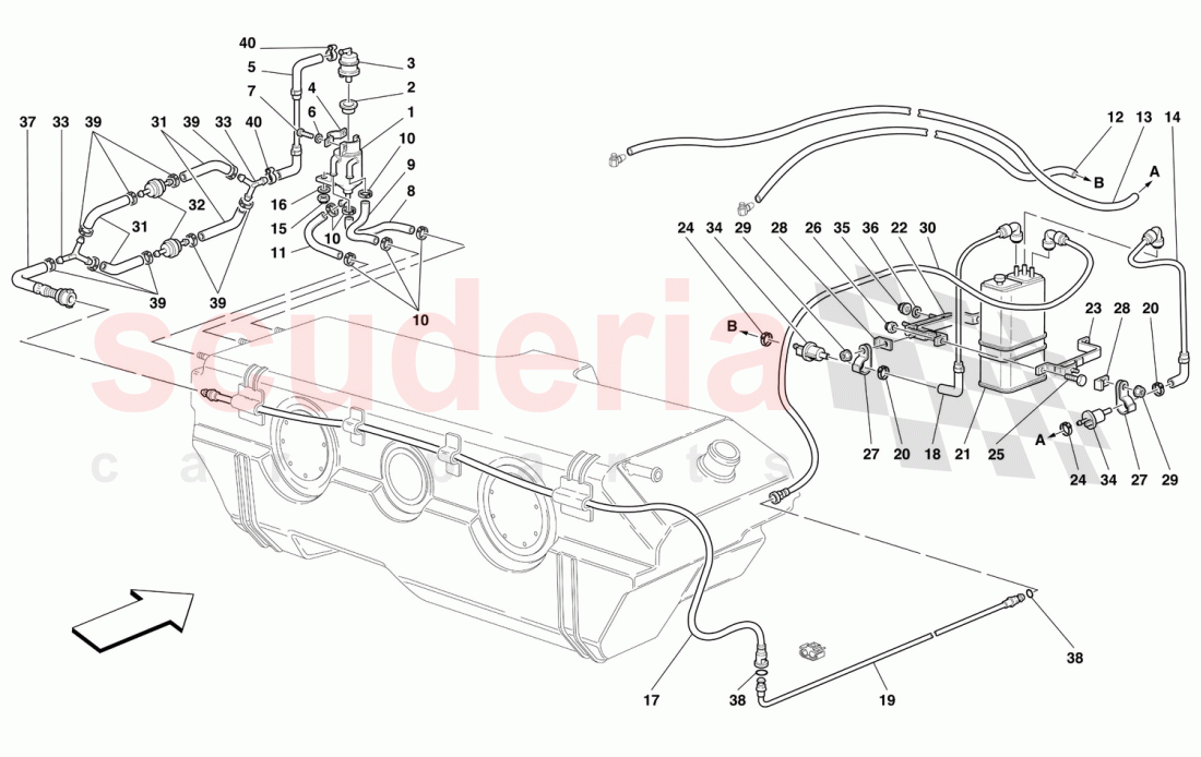 ANTIEVAPORATION DEVICE -Valid for USA, CDN and AUS - Not for USA M.Y. 2000, USA M.Y. 2001, CDN M.Y. of Ferrari Ferrari 456 M GT/GTA