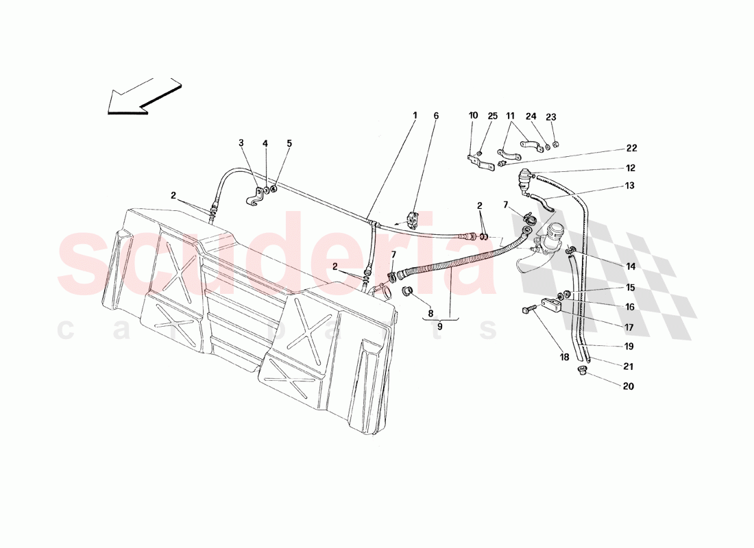 Gasoline Vent System - Not for Catalytic Vehicles of Ferrari Ferrari 348 TB (1993)