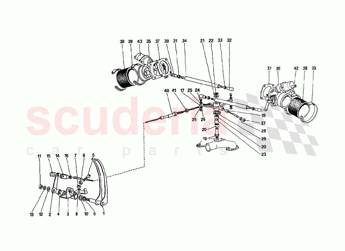 Throttle Bodies and Accelerator Control of Ferrari Ferrari 288 GTO