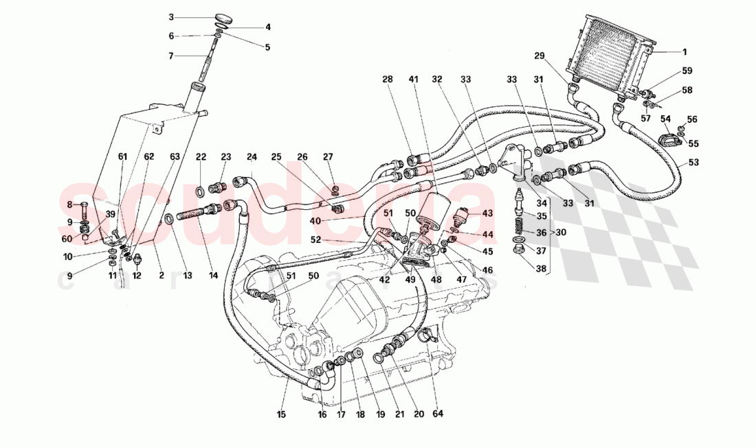 Lubrication system of Ferrari Ferrari F40