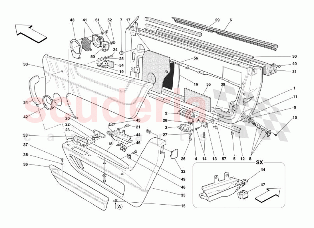 Doors - Frameworks and Coverings of Ferrari Ferrari 575 Superamerica