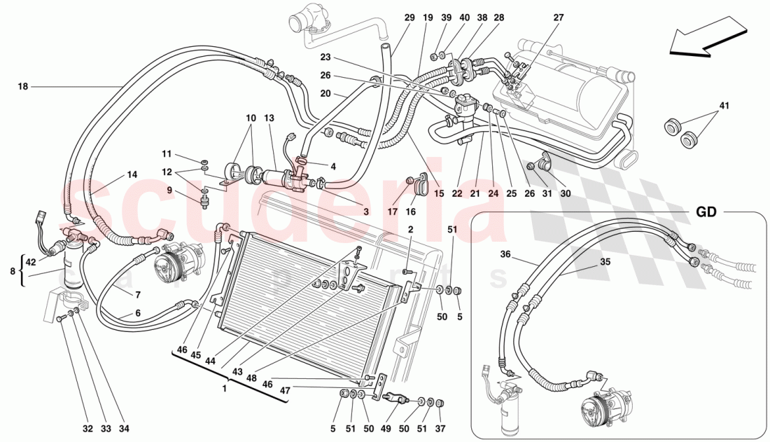 AIR CONDITIONING SYSTEM -Valid from Ass. Nr. 20879- of Ferrari Ferrari 456 GT/GTA