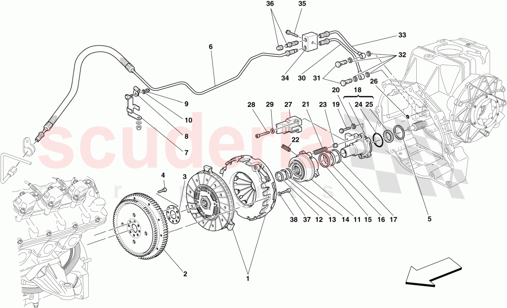 CLUTCH AND CONTROLS -Not for F1- of Ferrari Ferrari 430 Spider