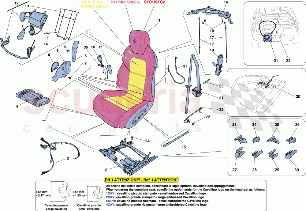 FRONT SEAT - SEAT BELTS, GUIDES AND ADJUSTMENT of Ferrari Ferrari FF